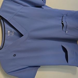 KOI Ceil Blue Womens Medium Scrub Top STYLE #1019 Like New Still Creased :)
